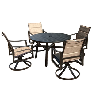 आउटडोर गार्डन पैटियो 4 सीटर टेबल और कुर्सियों की बिक्री 5 पीसी गोल डाइनिंग टेबल सेट के साथ 5 पीसी गोल डाइनिंग टेबल सेट - Product Image 2