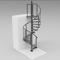 Escalier en colimaçon moderne avec garde-corps en fer forgé, structure en acier galvanisé, écologique et durable pour la décoration intérieure/extérieure de villas