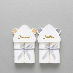 Serviette <span class=keywords><strong>de</strong></span> <span class=keywords><strong>bain</strong></span> à capuche personnalisable pour bébé et enfant, en bambou/coton, cadeau OEM - Product Image 1