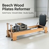 Reformer de Pilates en bois de hêtre MJD, machine de Pilates de qualité professionnelle, adaptée aux séances de Pilates et de yoga.