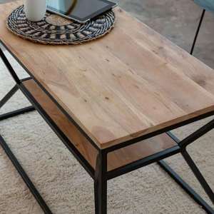 Elegante Mesa de Centro Moderna de Madera Maciza de Dos Niveles, Recién Llegada, Construcción Ecológica y Duradera, Perfecta para el Hogar y la Oficina - Product Image 4