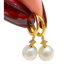 Base para Pendientes de Plata S925, Accesorios para Perlas DIY, Pendientes Colgantes de Moda con Cuentas Redondas de 9-15 mm y Broche, Modelo 21961 - Product Image 4