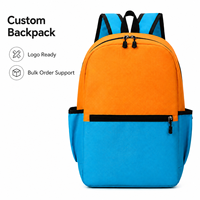 Sac à dos enfant personnalisé avec logo, motif dessin animé, blocs de couleur Oxford, léger, pour maternelle, préscolaire, école primaire, garçons et filles, OEM
