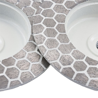 Disque de meulage diamanté et métallique JDK de 4 pouces avec filetage 5/8"-11 pour granit, pierre et carrelage - Utilisation humide