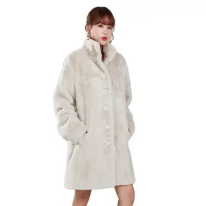 Flocky Outerwear Winter New Overcoat Hanger shaggy Long Faux Mink Fur Coat Women Trendy
