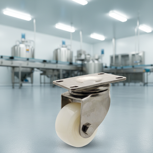 Roues pivotantes en nylon en acier inoxydable 304 de 65 mm pour chariots de logistique d'entrepôt, personnalisables OEM - Product Image 1