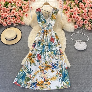Vestidos Largos de Playa para Vacaciones en la Costa, Estilo Bohemio de Verano, Espalda Descubierta, Cuello en V, Tejido Sólido y Ecológico - Product Image 6