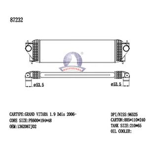 Intercooler Frontal Universal 87232 para SUZUKI Grand Vitara <span class=keywords><strong>2006</strong></span>, Piezas de Refrigeración del Motor 1362067J02 1362067J00 1362067J01 96525 - Product Image 6