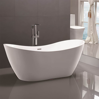 Baignoire autoportante en acrylique aigue-marine classique avec design moderne pour salle de bain moderne