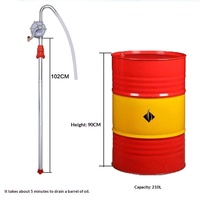 Pompa Oli Engkol Tangan dari Paduan Aluminium, Pompa Transfer Bahan Bakar Manual Portabel, Pompa Hisap OEM, Instalasi Vertikal Self-suction untuk