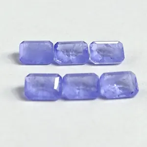 6*8mm Square Cut Fusion Stones Purple Color With Inclusion Crystal Synthetic Gemstone For Jewelry Making