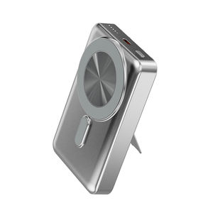 <span class=keywords><strong>Batterie</strong></span> externe sans fil magnétique 15W avec câbles de charge intégrés et support pliable <span class=keywords><strong>pour</strong></span> <span class=keywords><strong>iPhone</strong></span> et appareils Android - Product Image 1