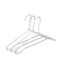 1pc Stainless Steel Wire Plated Hanger With Non-slip Groove, Adult Clothes  Hanger For Both Dry And Wet Clothes