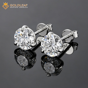 Pendientes de Diamante Cultivado en Laboratorio Goldleaf con Certificación IGI, 1.5CT VVS2, Oro Blanco de 14K, Corte Redondo, Engaste de Garra - Product Image 5