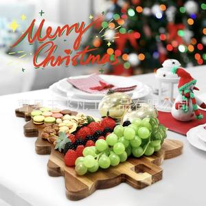 Acacia <b>Wood</b> Christmas Tree Cutting Board 42x26.5cm Double Sided Multifunctional Chopping <b>Block</b> For Home Kitchen Use - Product Image 3