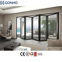 Porte pliante moderne en alliage d'aluminium de haute qualité pour balcon insonorisé Porte en verre pliante