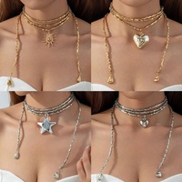 Collier long transfrontalier euro-américain, style minimaliste et polyvalent, avec pendentif en chaîne de bambou en fer orné de diamants, style Ins