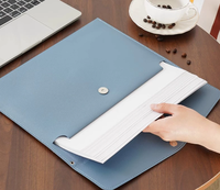 Porte-documents A4 en cuir PU avec logo personnalisé, fermeture à bouton-pression, classeur imperméable, organiseur pour le bureau, les affaires et l'école