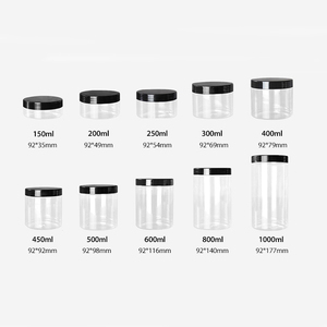 Tarro de plástico transparente para mascotas, lata de almacenamiento de comida de 16oz con tapa blanca y negra para té, miel, dulces, embalaje de galletas pequeñas - Product Image 6