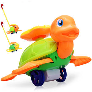 Large Cartoon Plastic Push-Pull Turtle <b>Bell</b> Children's Puzzle Toddler Toy for 5-7 Years Hand Push Toy with Rotating Feature - Product Image 1