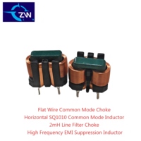 Inducteurs de mode commun verticaux Zhongwei SQ1010-2MH/1.5A, 2MH 50kHz-1MHz, filtre de ligne haute fréquence pour suppression EMI