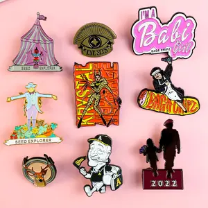 Custom designer clothes brooch lapel pin anime hat pin badges metal logo hard soft enamel pin