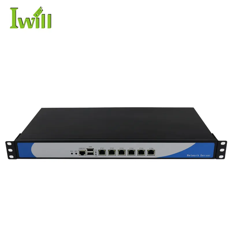 Ağ güvenlik duvarı VPN yönlendirici in-tel i3 i5 i7 RJ45 Pfsense 1u 6 LAN 4 raf güvenlik duvarı yönlendirici