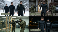 Ensemble de sous-vêtements thermiques tactiques pour hommes, demi-zip, en polaire gaufrée, séchage rapide, chaud, pour l'entraînement en extérieur