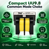 Inducteur de suppression EMI compact UU9.8 à mode commun, double enroulement, bobine fendue, DIP vertical, 2x10mH 20mH 30mH 40mH