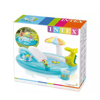 INTEX 57165 Kinder krokodil garten Wasserpark Schwimmbad mit Rutsche Sprüh wasser für spielende Kinder