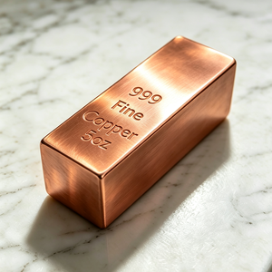 Barra de Cobre Puro 999 de 5oz, Lingote Sólido con Acabado Cepillado, Forma Cuadrada, Sin Aleación - Product Image 4