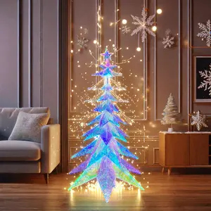LED Illusionary Christmas Tree PVC Outdoor Shopping Mall Lawn Holiday Ornament Holiday Season Decorations Christmas Lights 175CM