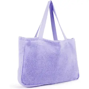NAVI pamuk günlük kullanım ekstra büyük geri dönüşümlü lüks yumuşak Premium pamuk kabarık havlu bez plaj çantası omuzdan askili çanta