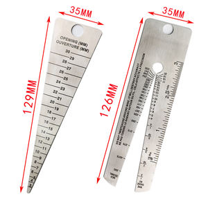 2 pçs/lote Tela Medidor De Pressão Abertura Medição Régua Medidor Medidor Aço Inoxidável <span class=keywords><strong>Folding</strong></span> Régua - Product Image 5
