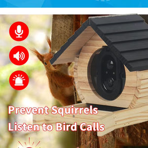 Nichoir en bois pour jardin Cage en bois de pin avec trous de visualisation et fermeture à bouton de plate-forme debout pour cour - Product Image 5