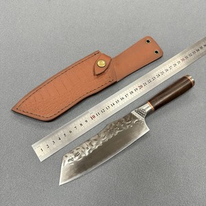 Coltello da <span class=keywords><strong>cucina</strong></span> forgiato a mano Kiritsuke Guyto Pro coltello da <span class=keywords><strong>cucina</strong></span> con custodia in pelle 6.7 "8.2" "nero opaco per affettare la carne - Product Image 6