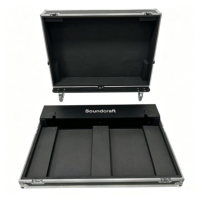 Flight case à roulettes OEM pour console de mixage numérique Soundcraft ZED-436, avec couvercle rabattable et 6 pieds en caoutchouc