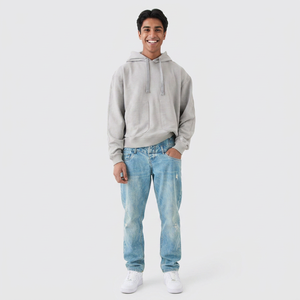 Sweats à capuche pour hommes épaule tombante Streetwear coton lourd boxy fit oversiz poche fonctionnelle sweats à capuche pour hommes - Product Image 1