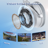 Casque de jeu H3 circum-auriculaire RGB filaire avec haut-parleurs dynamiques et suppression du bruit pour PC/DJ