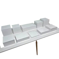 Table à manger Tube vertical cube affichage circulaire Tube vertical imbriqué carré base alimentaire boîte présentoir blanc buffet acrylique