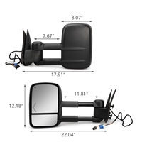 Chevrolet Silverado 2003-2006 GMC Sierra 2003-2006 Rétroviseur de remorquage Signal de flèche chauffant sur rétroviseur latéral en verre pour camion