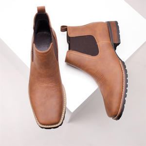 Botas <span class=keywords><strong>Chelsea</strong></span> para Hombre, Clásicas, de Cuero Genuino, Punta Redonda, Banda Elástica, Tendencia de Moda, Suela de Goma, Forro de Piel de Cerdo - Product Image 3