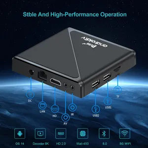 TV98 ATV PRO <span class=keywords><strong>IPTV</strong></span> STB Lecteur multimédia en streaming 8K, décodeur intelligent, boîte TV <span class=keywords><strong>Android</strong></span> 12 Google, Europe, France, Allemagne, livraison gratuite - Product Image 4