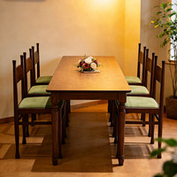 Table de salle à manger ronde en bois massif de style nordique, pieds en métal, couleur chêne, petite table de négociation, idéale pour les pâtisseries et les cafés.