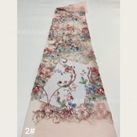 Tissu pour robe à motif floral en forme de vigne avec perles et paillettes de style chinois