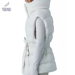 YuFan personnalisé extérieur sans manches veste avec ceinture Portable femmes léger hiver vers le bas gilet pour dames