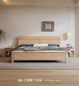 Minimalist Birch Wood Queen Bed <b>Frame</b> with Plywood Panel and Storage Drawers - Product Image 4