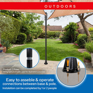 JH-Mech-Kit de toldo de soporte resistente <span class=keywords><strong>para</strong></span> exteriores, toldo <span class=keywords><strong>para</strong></span> cubierta exterior, patio trasero, jardín, 2 paquetes, parasol de acero, poste de <span class=keywords><strong>vela</strong></span> - Product Image 6
