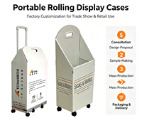 Valise à roulettes pliable portable en carton recyclé gaufré, la plus vendue, avec logo personnalisé imprimé, idéale pour les expositions