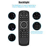 Mini clavier rechargeable de haute qualité, sans fil 2.4G, G7V PRO, rétroéclairé, fonction vocale, souris aérienne, fonction d'apprentissage, télécommande intelligente